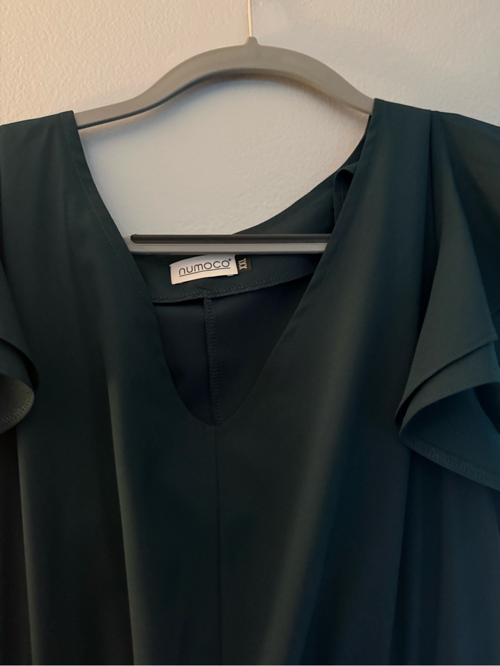 Numoco Elegant V-Neck Ruffle Sleeve Maxi Dress - Picture 6 of 8